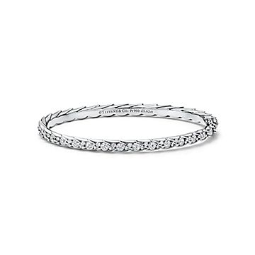 Tiffany & Co. シルバーバングル ダイヤモンド装飾 ティファニー＆Co.）New Lock バングル、T1 バングルとシュ