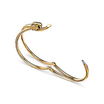 Bracciale rigido Double Row in oro giallo. Collezione Tiffany Knot