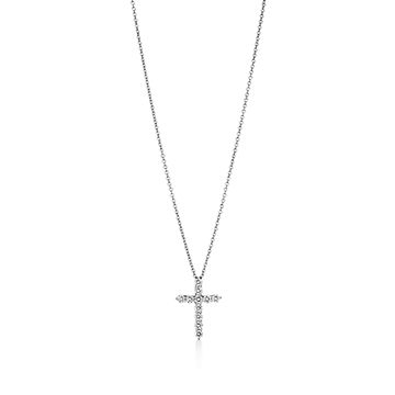 Classic Cable Cross Pendant in Sterling Silver with Center Diamond, 24mm |  David Yurman