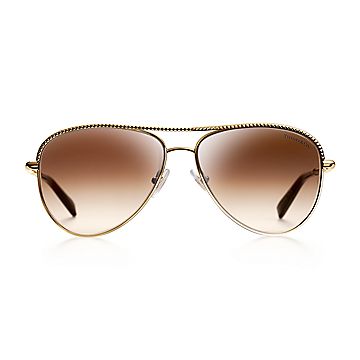 Tiffany aviator shop sunglasses gold