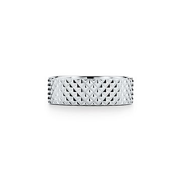 Diamond Point wide ring in sterling 