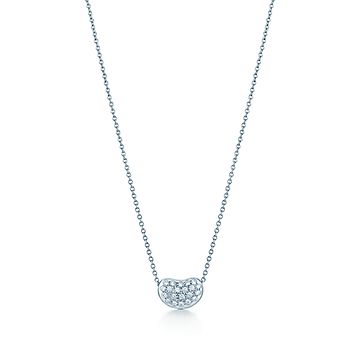 tiffany diamond bean necklace