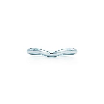 Elsa Peretti Curved Wedding Band Ring in Platinum, Size: 5 1/2