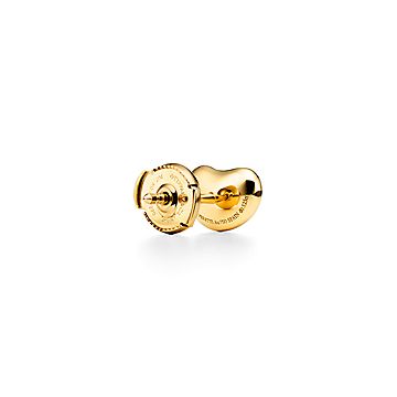 Elsa Peretti™ Bean design Earrings in Yellow Gold with Pavé