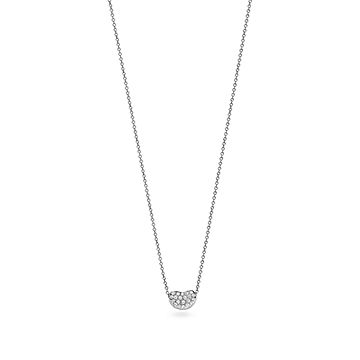 Elsa Peretti Bean Design pendant in platinum with diamonds