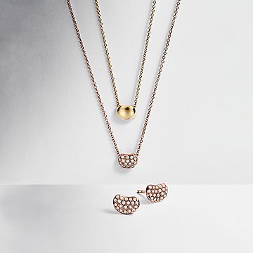 Tiffany and co gold sale bean necklace