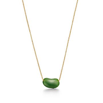 tiffany jade bean necklace