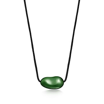 Elsa Peretti® Bean® design Pendant with Green Jade, 29 x 50