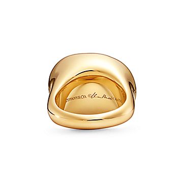 【Tiffany & Co】Elsa Peretti Cabochon リング Elsa Peretti® Cabochon Ring in Yellow Gold with Rock Crystal
