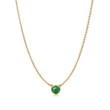 Elsa Peretti Color by the Yard Green Jade Pendant in Yellow Gold