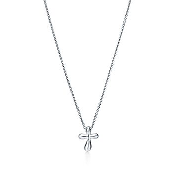Pre-Owned Authentic Tiffany Cross Necklace in Silver and Yellow Gold -  Unisex | The Silver Trove