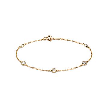 Diamond Slice Bracelet, Colored Diamonds high quality By The Yard, Delicate Gold Chain Bracelet