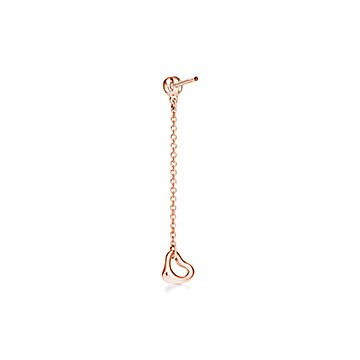 Elsa Peretti Diamonds by The Yard Open Heart Earrings in 18K Rose Gold