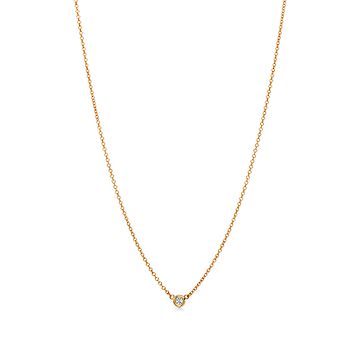 tiffany yellow gold diamond necklace