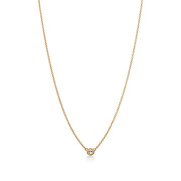 Elsa Peretti Diamonds By The Yard Single Diamond Pendant in Yellow Gold, Size: .12