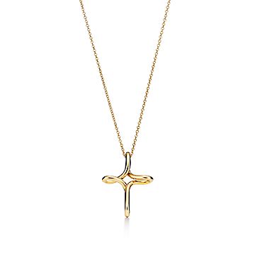 Elsa Peretti Infinity Cross Pendant In 18k Gold Medium Tiffany Co - 18k Gold Cross Pendant Made In Italy Elsa Peretti Infinity Cross Pendant In 18k Gold Medium Tiffany Co - 18k Gold Cross Pendant Made In Italy