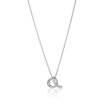silver initial necklace tiffany
