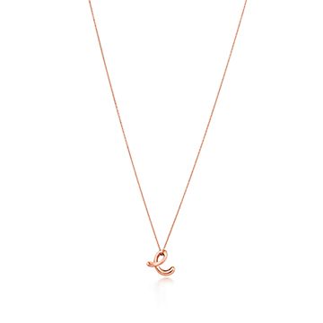 Tiffany gold hot sale letter necklace