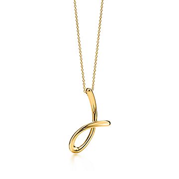 Tiffany cursive initial on sale necklace