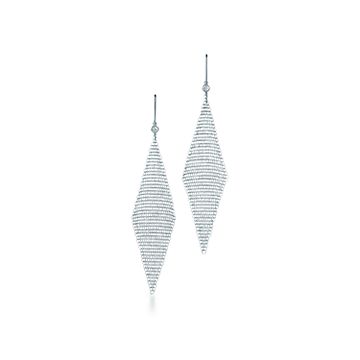 tiffany mesh earrings silver