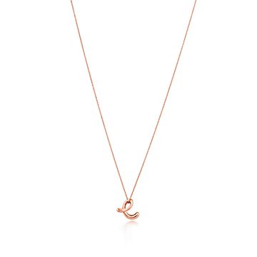 Elsa Peretti™ Mini Alphabet Pendant in Rose Gold | Tiffany