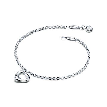 Tiffany open heart bracelet shop silver