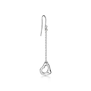 Elsa Peretti® Open Heart hoop earrings in sterling silver. More