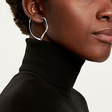 Elsa Peretti® Open Heart hoop earrings in sterling silver. More sizes  available. | Tiffany & Co.