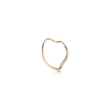 Elsa Peretti® Open Heart hoop earrings in 18k gold. More sizes