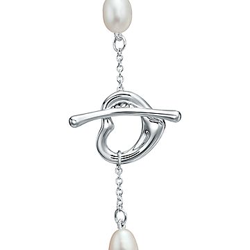 Elsa Peretti™ Open Heart pearl bracelet in sterling silver, medium 