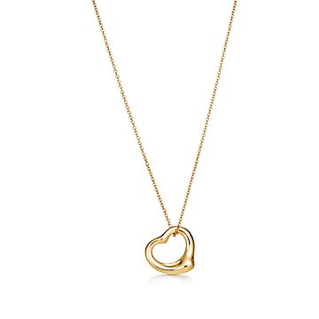 TIFFANY 18K Yellow Gold Mini Paloma Picasso Loving Heart Pendant Necklace  1330626 | FASHIONPHILE