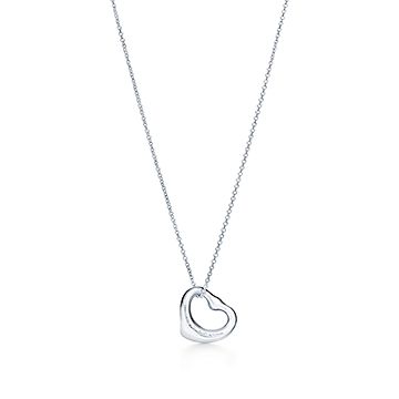 Elsa Peretti® Open Heart pendant in sterling silver with a pink