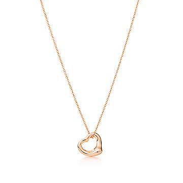 Elsa Peretti® open heart pendant in 18k rose gold, 11 mm 
