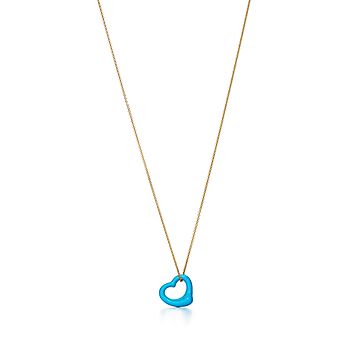 Elsa Peretti Open Heart Pendant Of Turquoise And 18k Gold Tiffany Co - Tiffany Turquoise Heart Pendant Elsa Peretti Open Heart Pendant Of Turquoise And 18k Gold Tiffany Co - Tiffany Turquoise Heart Pendant
