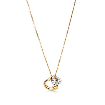 【Tiffany & Co】Elsa Peretti Open Heart ペンダント Elsa Peretti® Open Heart Pendant in Yellow Gold and Sterling