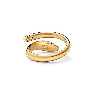 Elsa Peretti® Snake Ring in Yellow Gold with Diamonds