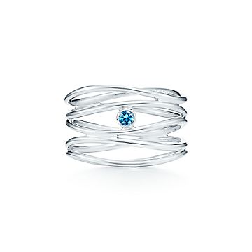 Elsa Peretti® Wave five-row ring in sterling silver with an