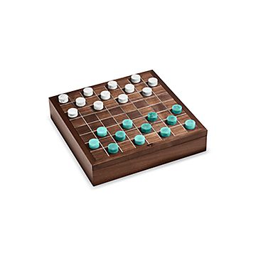 Everyday Objects amazonite and wood chess and checkers set