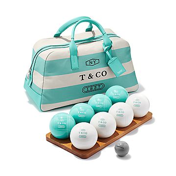 Everyday Objects Bocce Ball Set with a Canvas Carrying Case