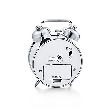 Everyday Objects Twin Bell Alarm Clock In Nickel Tiffany Co - Tiffany Alarm Clock Everyday Objects Twin Bell Alarm Clock In Nickel Tiffany Co - Tiffany Alarm Clock