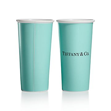 Shop Tiffany Blue Colored Paper Cups in Bone China