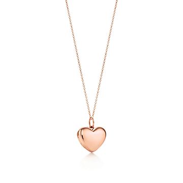 Heart locket pendant in 18k rose gold 