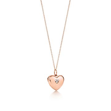tiffany gold heart locket necklace