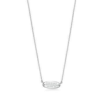リターン トゥ ティファニー オーバル I D ペンダント ダイヤモンド スターリングシルバー 16インチ 約 41cm Tiffany Co