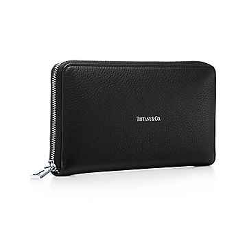 Large Zip Wallet in Black Leather | Tiffany & Co.