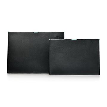 Leather tablet sleeve in black, medium. | Tiffany & Co.