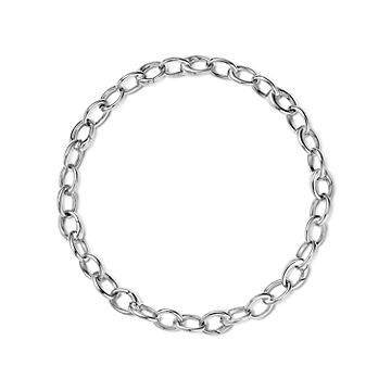 Orelia Rectangular Link T-Bar Bracelet, Silver
