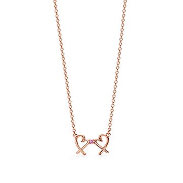 tiffany double loving heart necklace