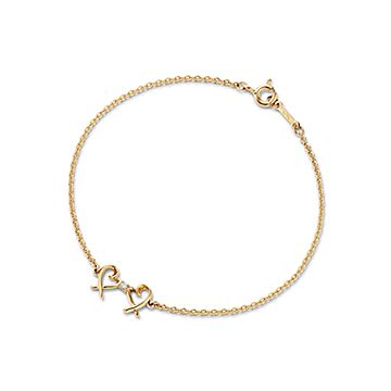 Paloma Picasso® Double Loving Heart bracelet in 18k gold with diamonds,  medium.