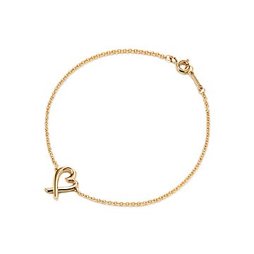 Tiffany gold sale bracelet with heart